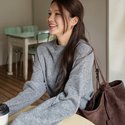 Fluffy Powdery Back Embroidery Double-sided Fleece Sweatshirt