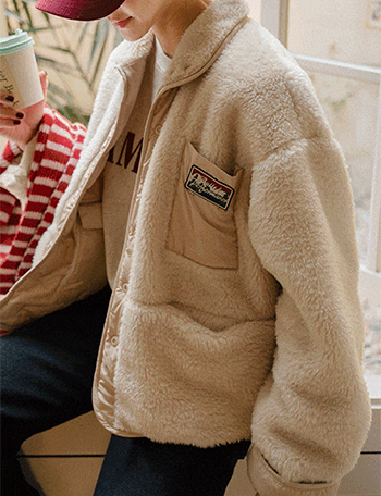 Fluffy Wool Reversible Patch Jumper Korea