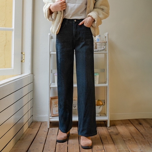 Beads Fleece lined Wide Pants