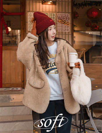 Wool Curly Hood Mustang Korea