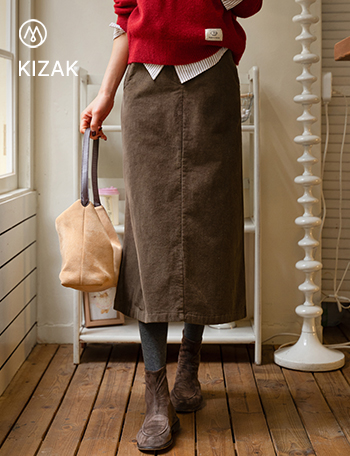 키작아도 Corduroy Skirt (기모에이라인) Korea