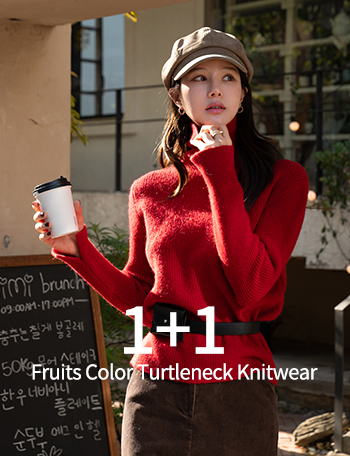 [1+1] Fruits Color Turtleneck Knitwear Korea