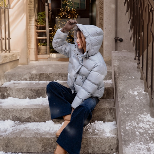 Charming Winter Glossy Hood Padding