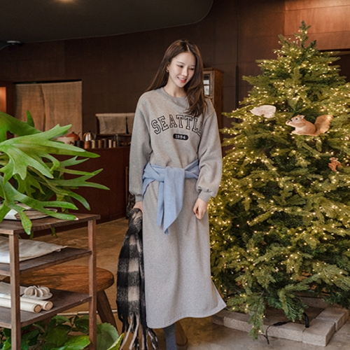 Moon Over Fleece Lined Sweatshirt Dress