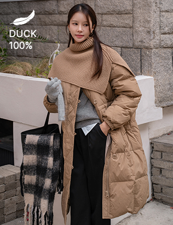 Wool Cape Set Duck Down Padding Korea