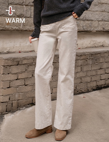 Front Pocket Velvet Long Wide Pants Korea