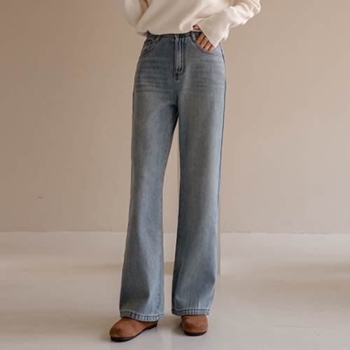 Stay Warm Fleece Denim Pants