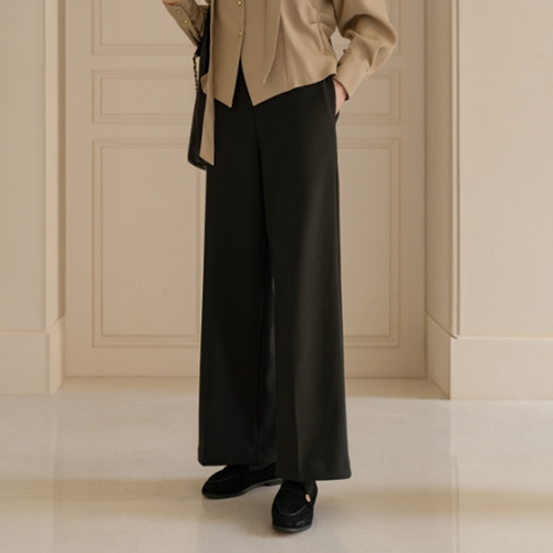 Cheese Span Fleece lined Wide Slacks