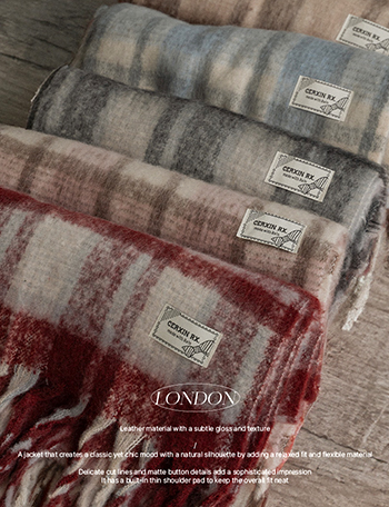 Cozy Check Labels muffler Korea