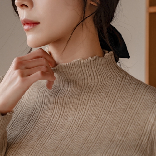 Wave Mink Half Turtleneck Knitwear