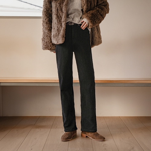 Mild Straight Peach Fleece Lined Pants