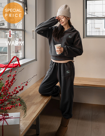 [Special Sale] Fleece Half Zip-up Set Korea