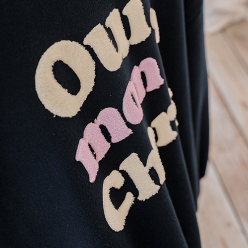 Oui Double-sided Fleece Lined Boucle Embroidery Sweatshirt