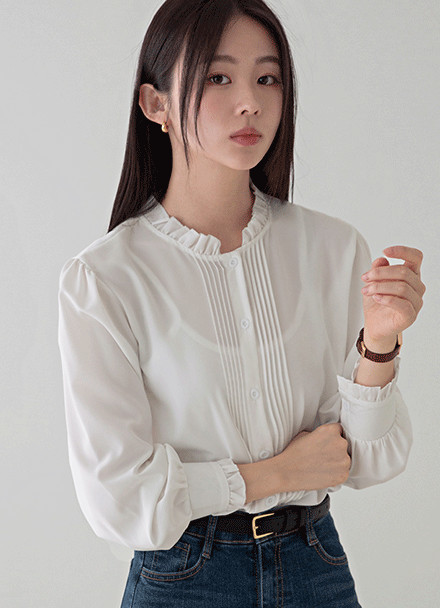 Frill Pleats Blouse Korea