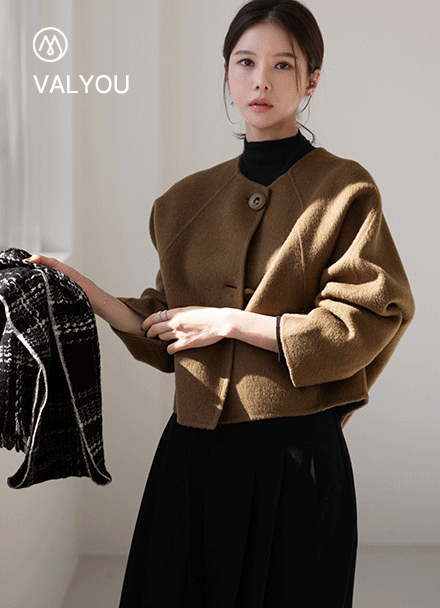 [valyou] Wool Cashmere Handmade No collar Jacket Korea