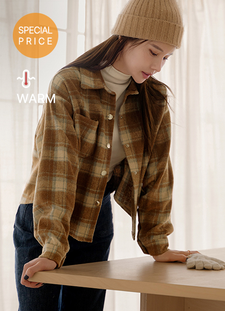 [Special Sale] Dear fleece lined Check Shirt Korea