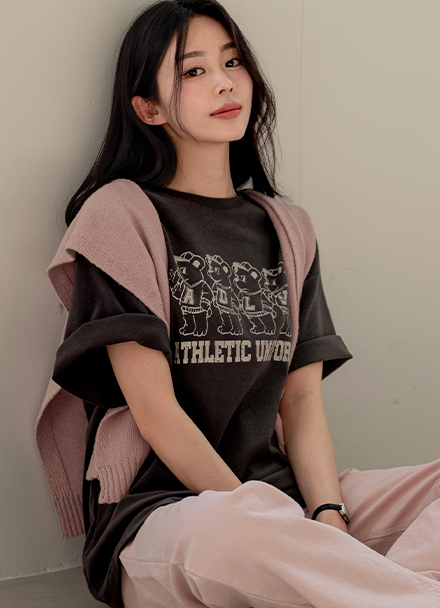 Mouse Printed Soft Short-sleeve T-shirt Korea