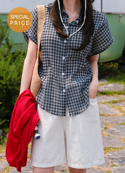 [Special Sale] Milan Short-sleeve Check Shirt Korea