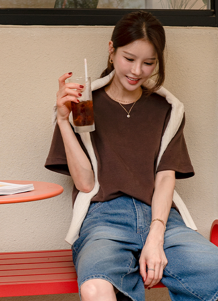 Thick Over Peach Short-sleeve T-shirt Korea