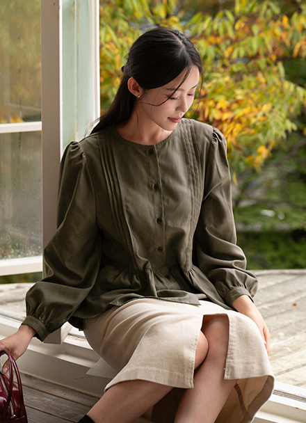 Romantic double 셔링 Blouse Korea