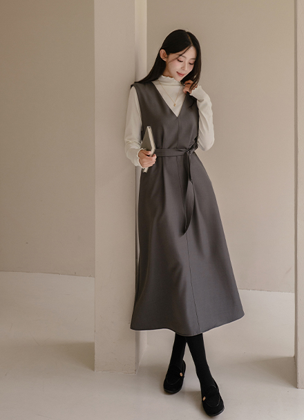 Cozy V Long Dress Korea