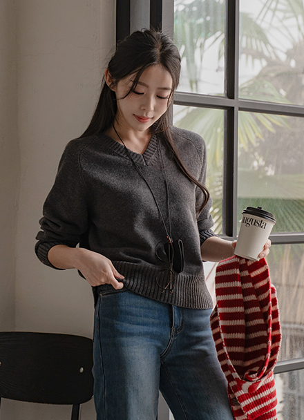 Cozy V-neck Knitwear Korea
