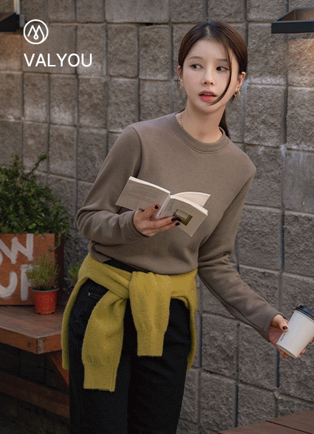 [valyou] Hit Wool Fleece Lined Long-sleeve T-shirt Korea