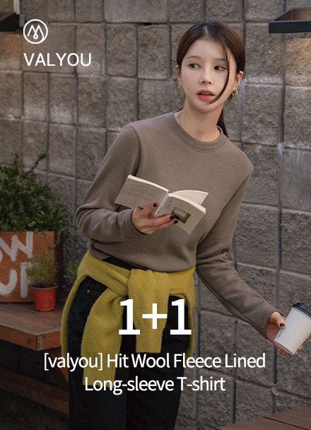 [1+1] [valyou] Hit Wool Fleece Lined Long-sleeve T-shirt Korea