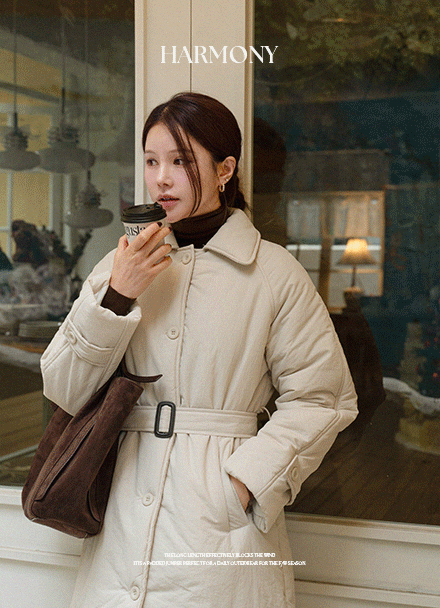 Harmony Long Trench Padding Jumper Korea