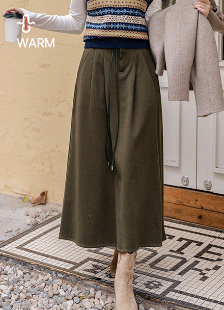 Shwing Belt Set fleece lined Long Skirt Korea