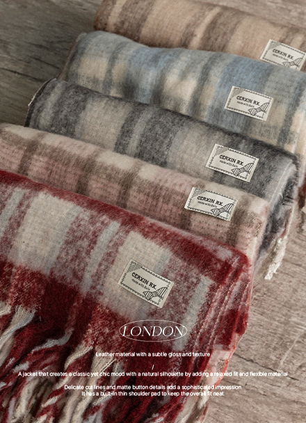 Cozy Check Labels muffler Korea
