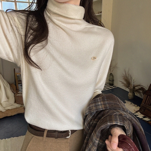 Mini Pendant Rolling Holament Turtleneck Knitwear