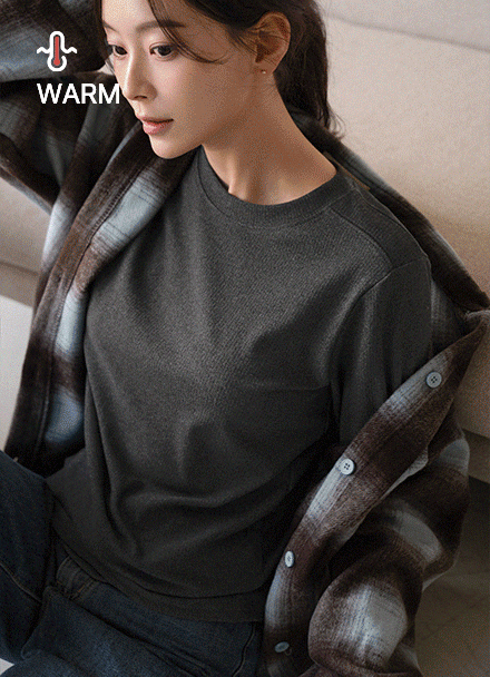 Cookie Round Corrugated Fleece Lined T-shirt Korea