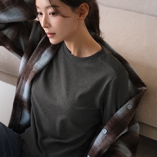 Cookie Round Corrugated Fleece Lined T-shirt