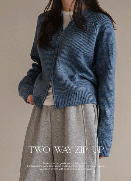 Warms Wool Two-way Knitwear Zip up Korea