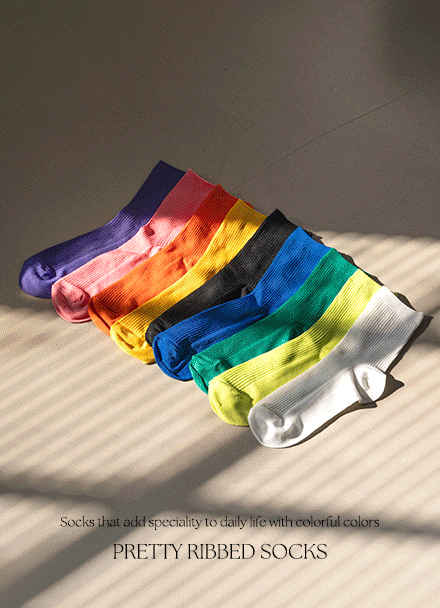 Fresh ribbed socks Korea