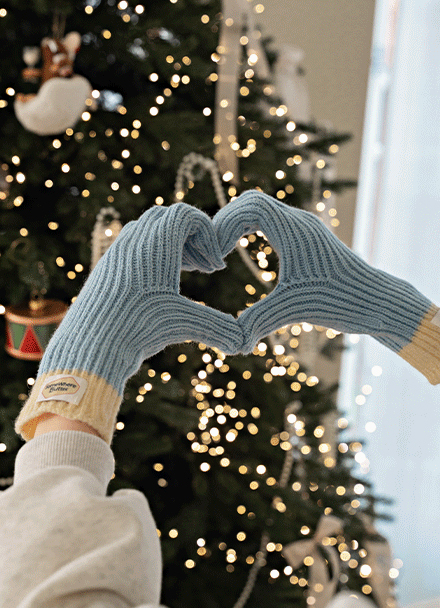 Long color combination Touch Gloves Korea
