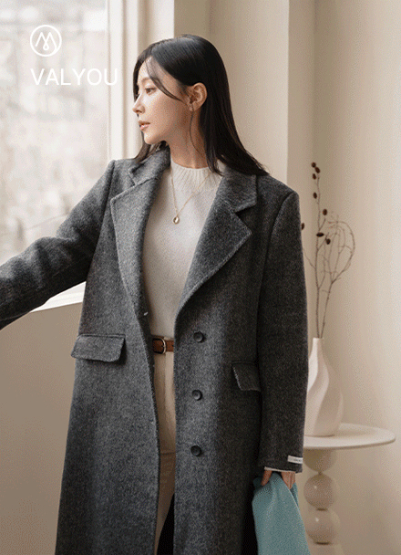 [valyou] 포른 Wool 핸드메이드 Long Coat Korea