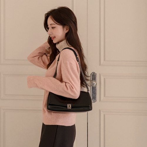 Wool color combination Turtleneck Knitwear