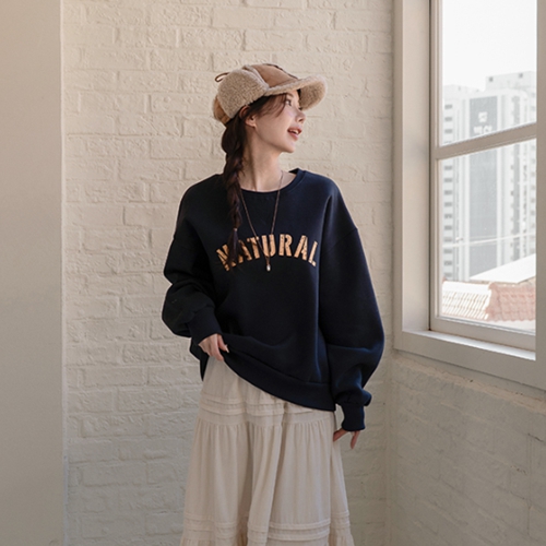 Natural fleece lined sweatshirt