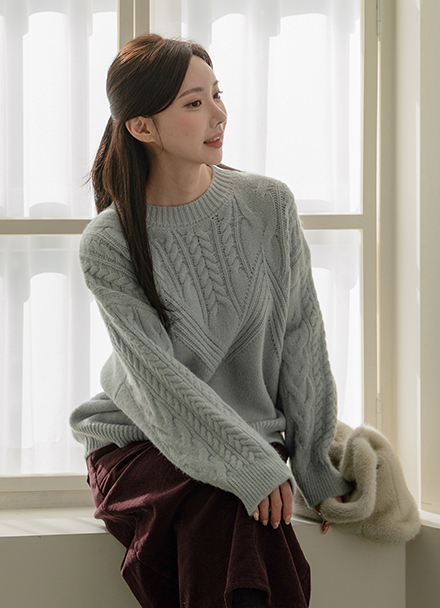 pastel multi Twiddle Round Knitwear Korea