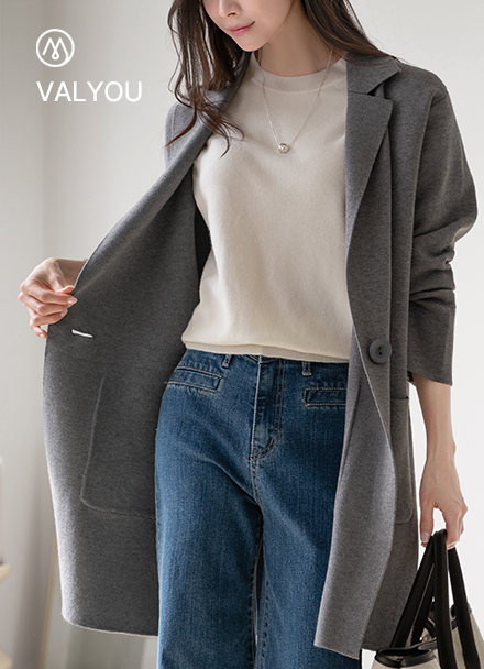 [valyou] One-ver Collar Jacket Korea