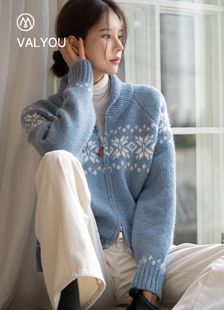 [valyou] Snow Nordic Knitwear Zip up Korea