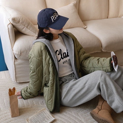 Crackers Corduroy Color Matching Puilting Jumper