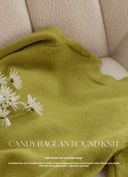 Candy Raglan Round Knitwear Korea