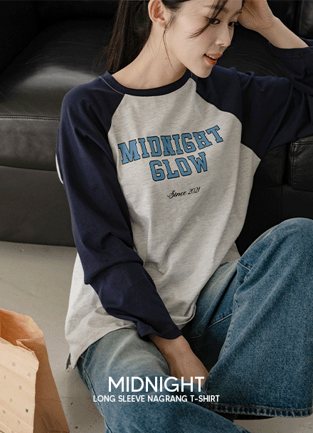 Midnight Long-sleeve Raglan T-shirt Korea