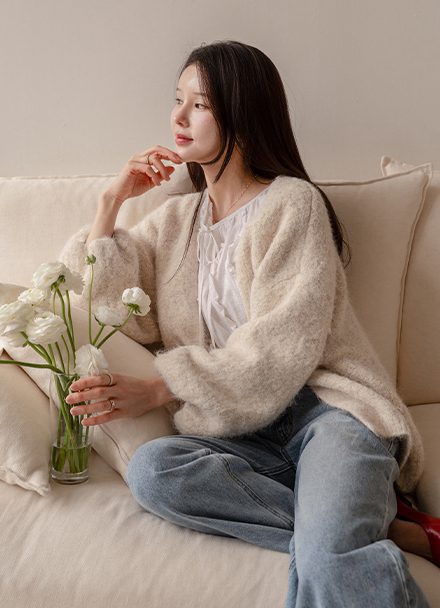 By Wool Balloon Cardigan Korea