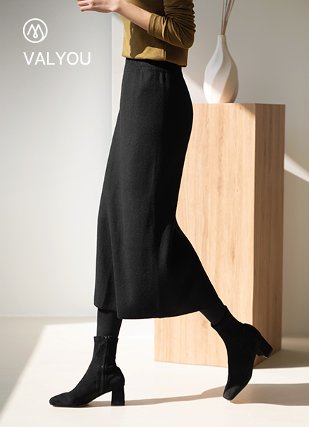 [valyou] Simple back slit Knitwear Skirt Korea