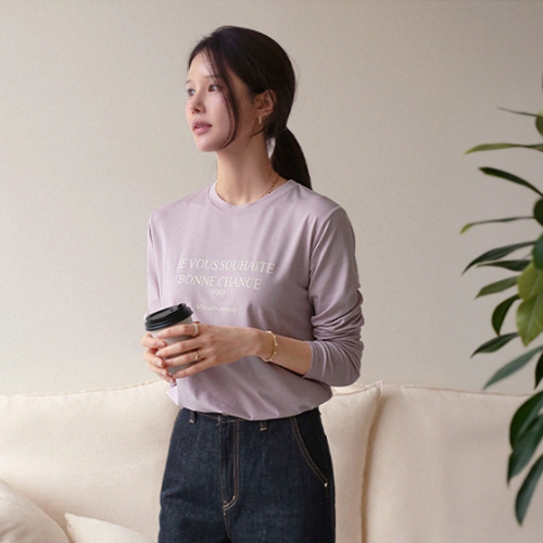 [valyou] LeTension Lettering Long-sleeved T-shirt