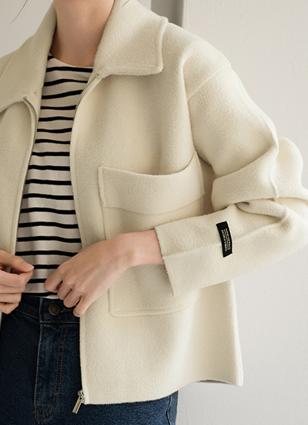 Big Pocket Knitwear Collar Jumper Korea